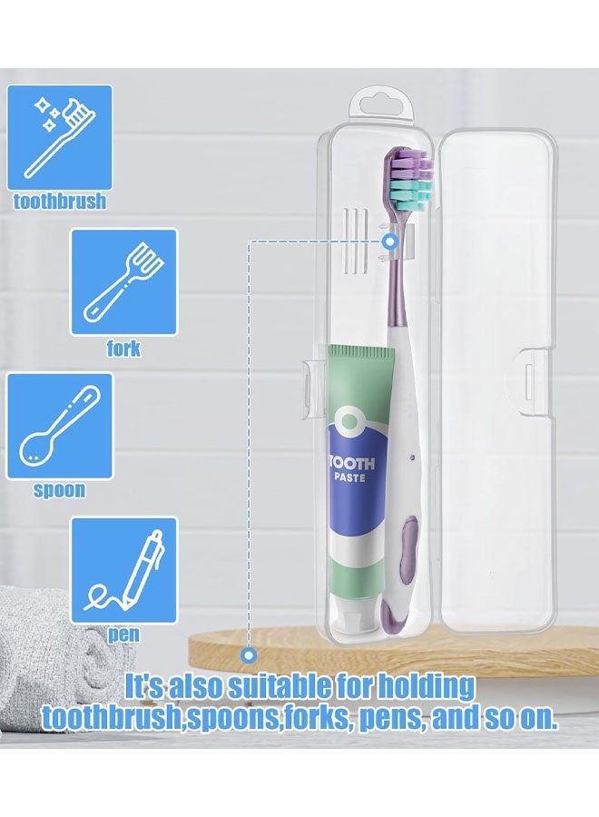 4 Packs Travel Size Toothbrush Case, Plastic Toothbrush Travel Holder For Manual Toothbrushes, Transparent Containers For Toothbrush Covers and Toothpaste Storage - Image 3